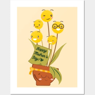 Yellow Flower and Mom Plant Posters and Art